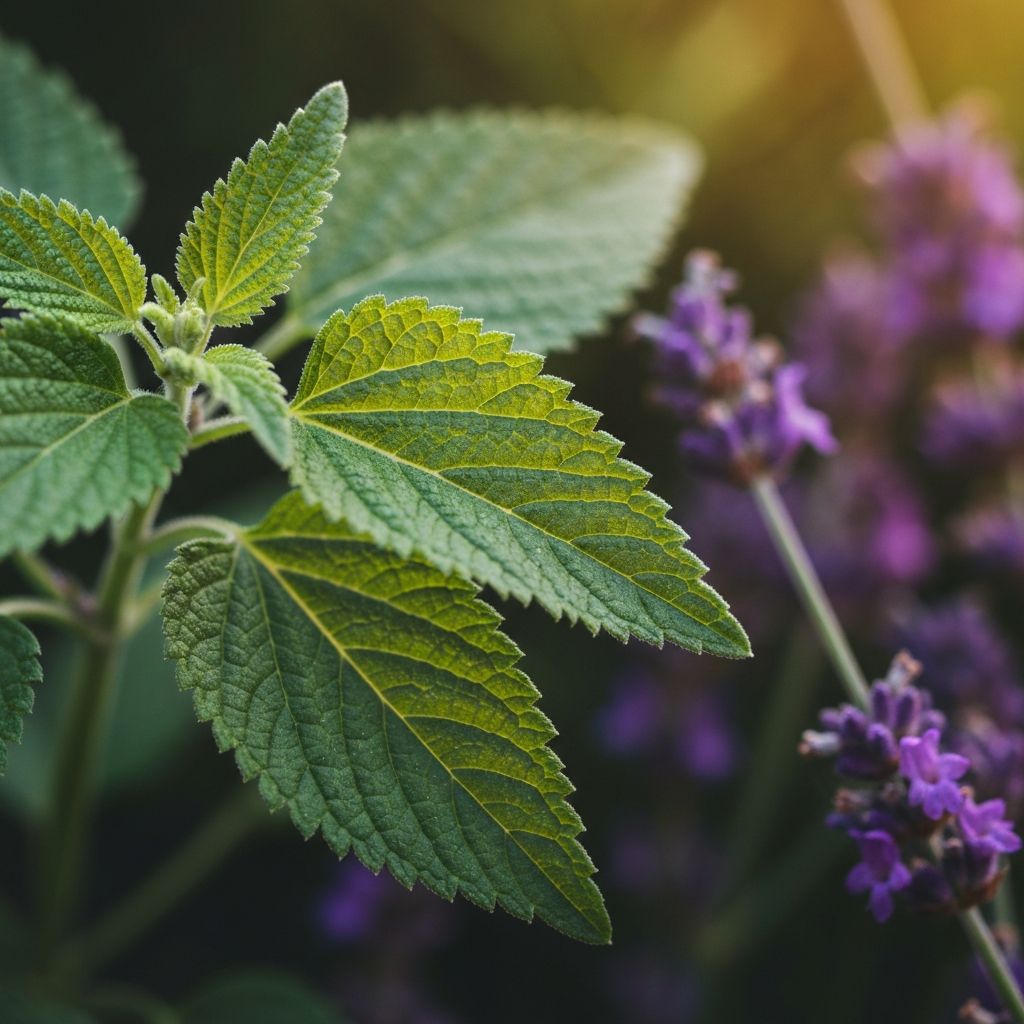 Świeże liście melisy i lawendy zbliżenie
